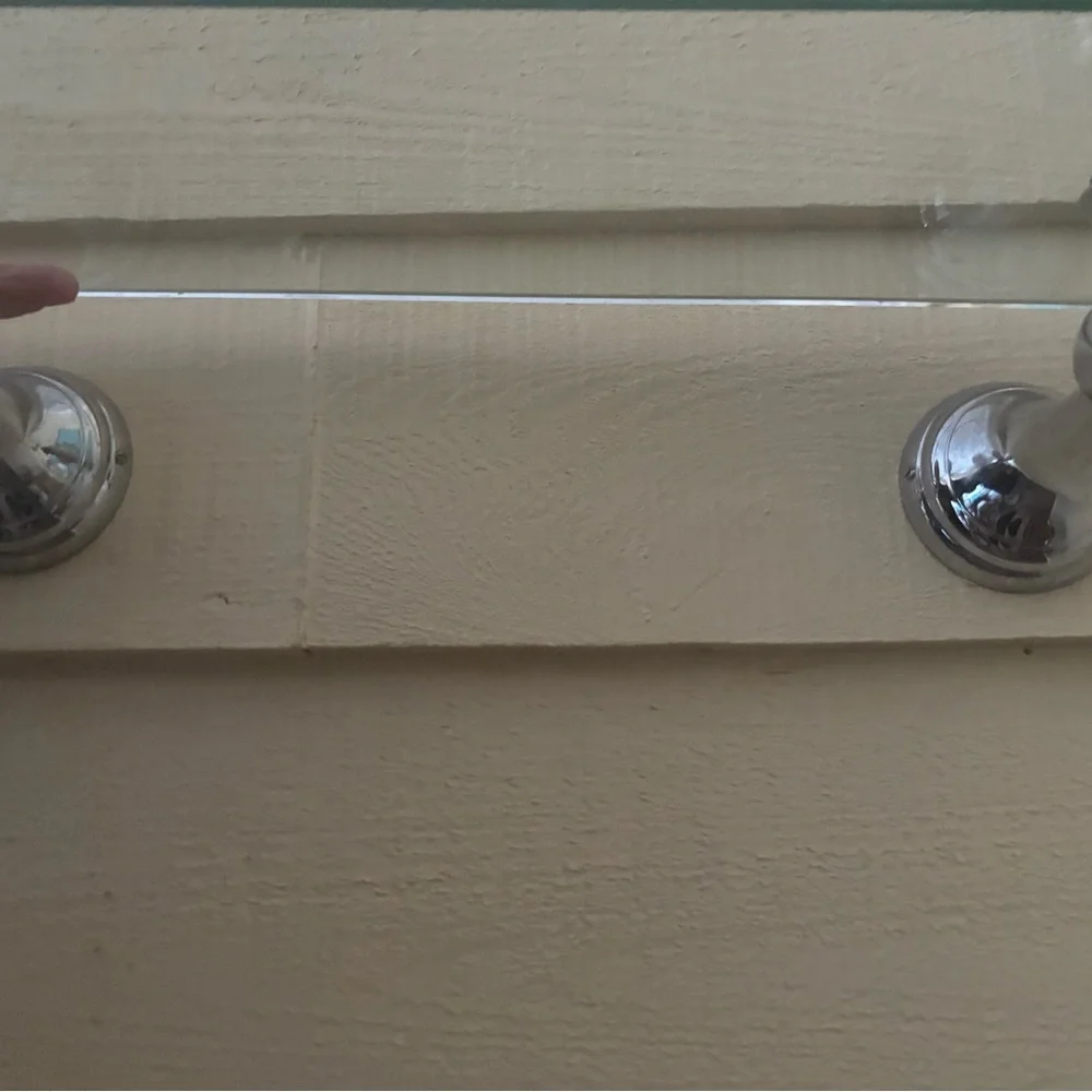 Pottery Barn Silver Glass Shelf - Picture 3 of 5